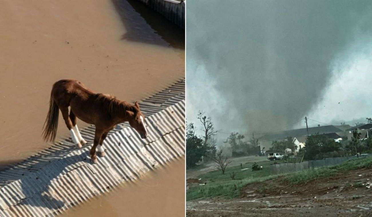 Tempestades atingem o RS, deixam rastro de destruição e elevam risco de enchentes
